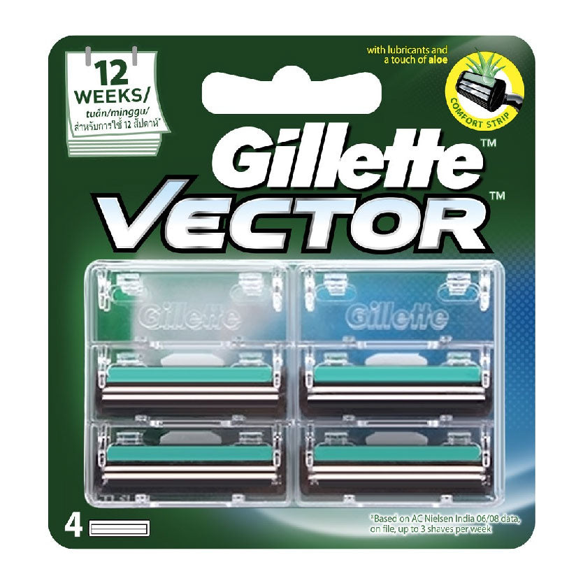 Gillette Vector Razor Cartridge Refill 4s