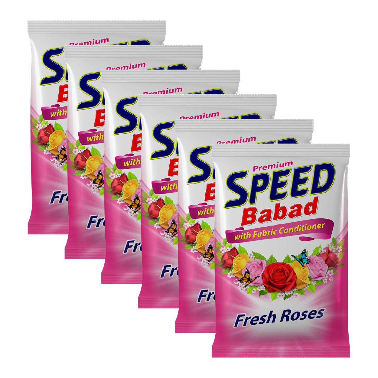 Speed Detergent Powder with Fabric Conditioner Fresh Roses 6x90g