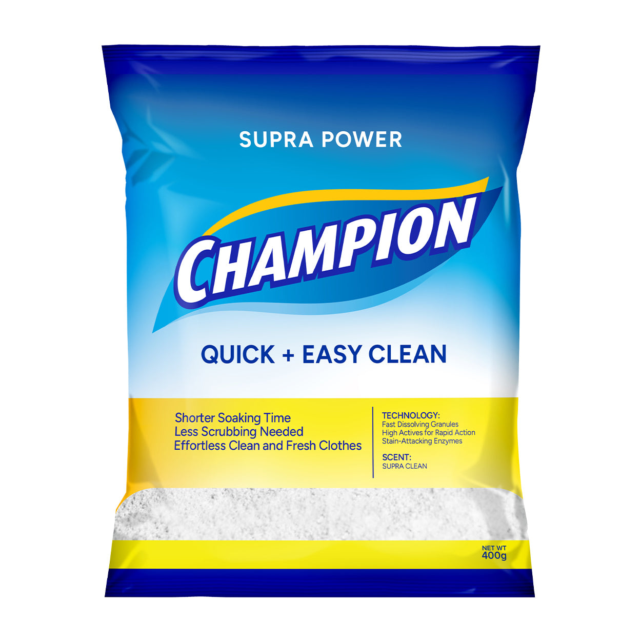 Champion Detergent Powder Quick + Easy Clean 400g
