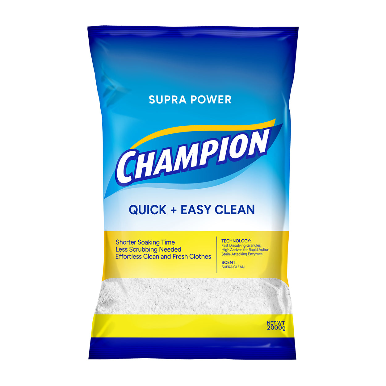 Champion Detergent Powder Quick + Easy Clean 2kg/2000g