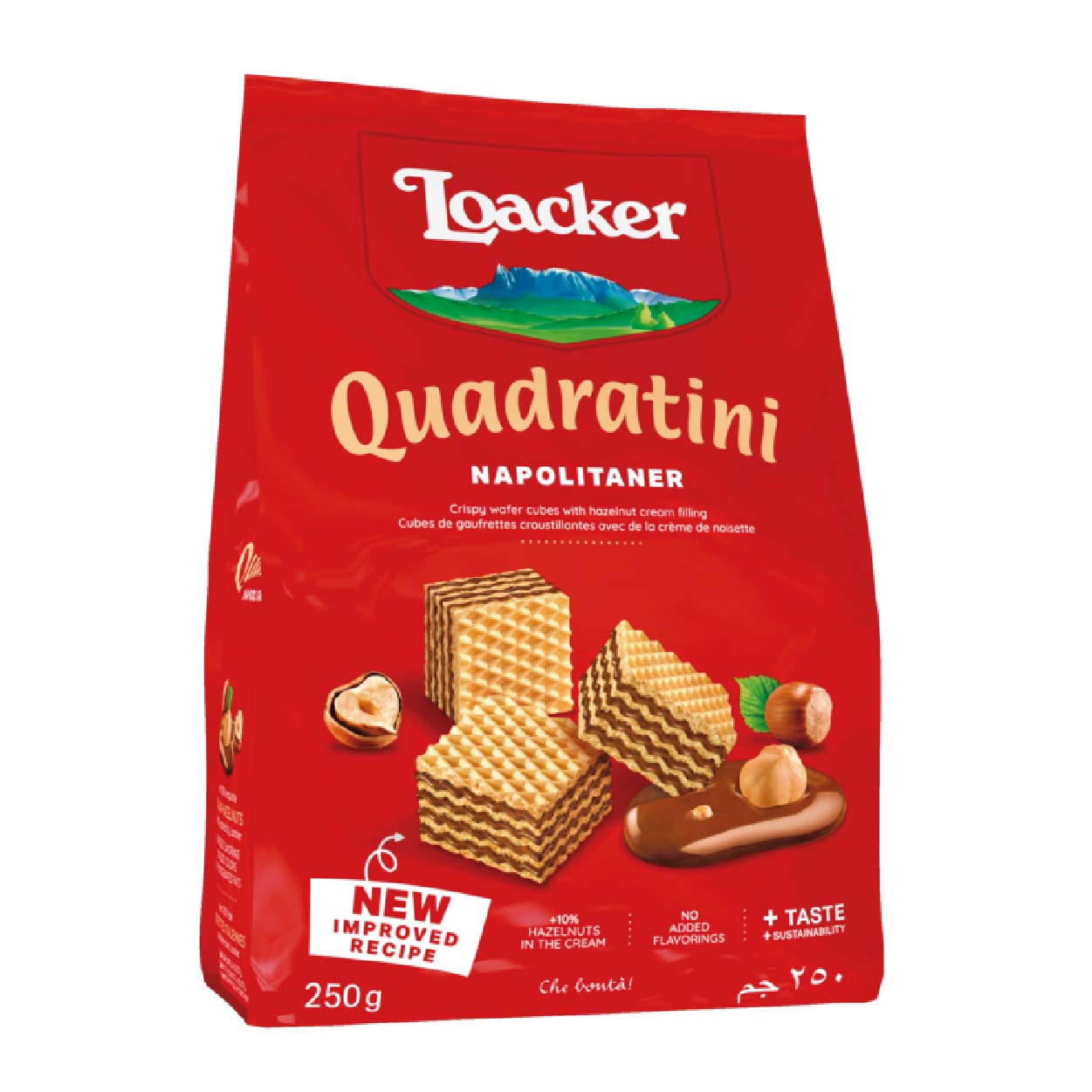 Loacker Quadratini Napolitaner Crispy Hazelnut Wafer Cubes 250g