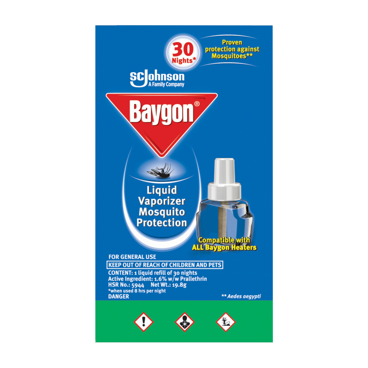 Baygon Liquid Vaporizer Mosquito Protection Refill 19.8g