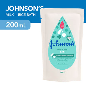 Johnsons Baby Bath Milk + Rice Refill 200ml