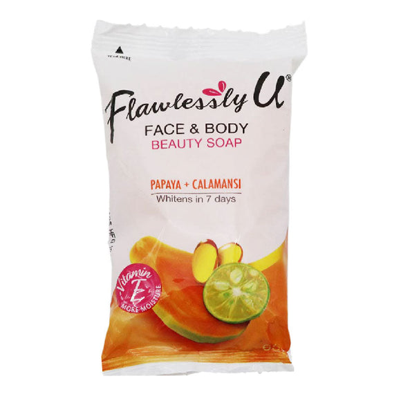 Flawlessly U Face & Body Beauty Soap Papaya + Calamansi 65g