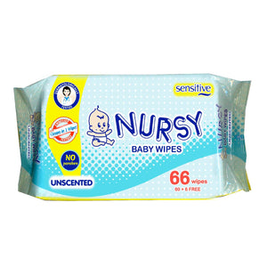 Nursy Baby Wipes Unscented 66s