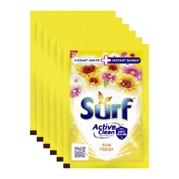 Surf Powder Detergent Anti-Kulob Sun Fresh 6x65g