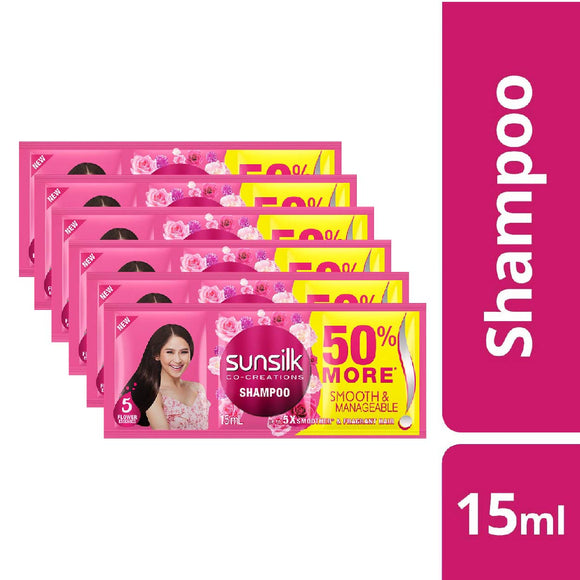 Sunsilk Shampoo Smooth & Manageable Pink 6x15ml