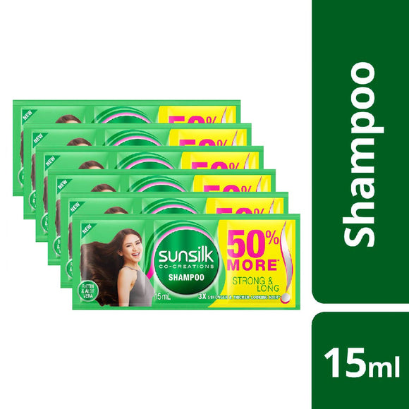 Sunsilk Shampoo Strong & Long Green 6x15ml