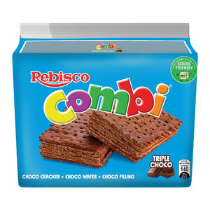 Rebisco Combi Triple Choco Cracker-Wafer Sandwich 10s