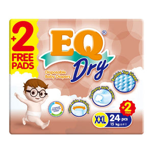 EQ Dry Disposable Baby Diapers XXL 24s