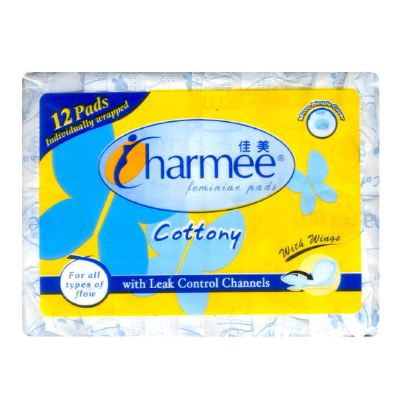 Charmee Feminine Pads All Types of Flow with Wings 12s