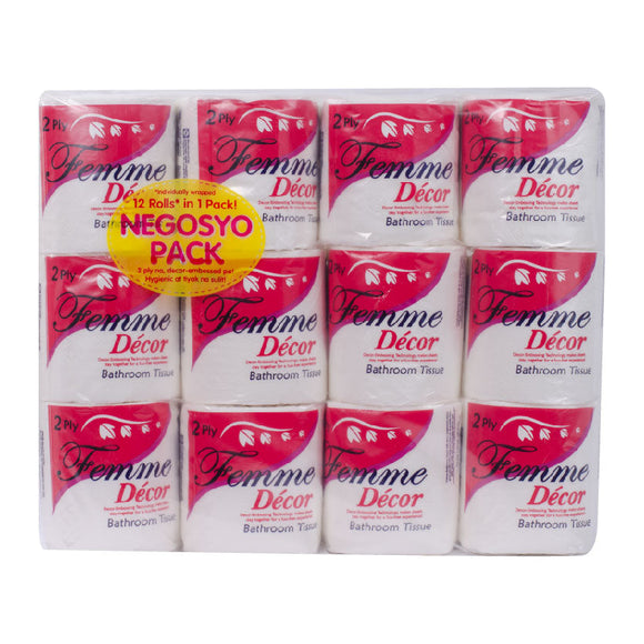 Femme Bathroom Tissue 2 Ply 300 sheets 12 Rolls Negosyo Pack