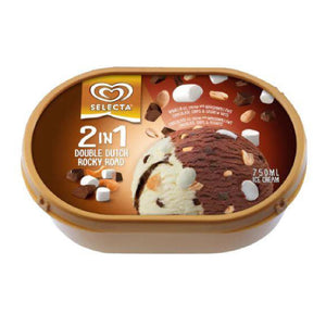 Selecta 2 in 1 Double Dutch Rocky Road Ice Cream 750ml