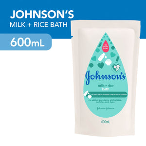 Johnsons Baby Bath Milk + Rice Refill 600ml