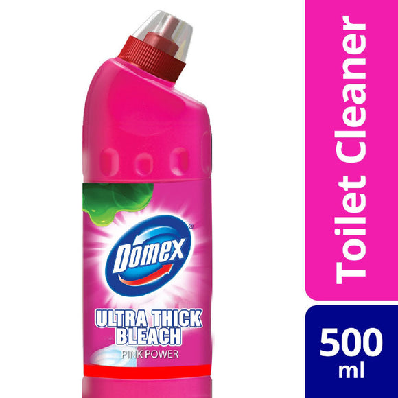 Domex Ultra Thick Bleach Toilet Cleaner Pink Power 500ml Bottle