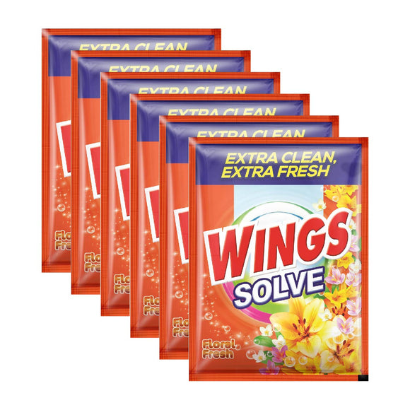 Wings Solve Powder Detergent Floral Fresh 6x60g