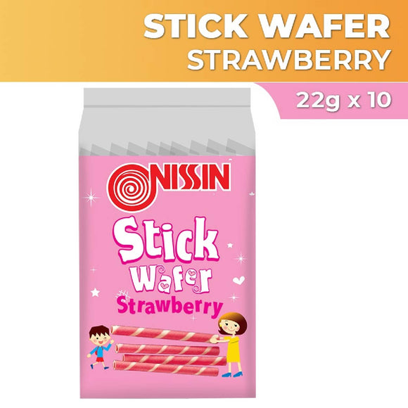 Nissin Stick Wafer Strawberry 10x22g