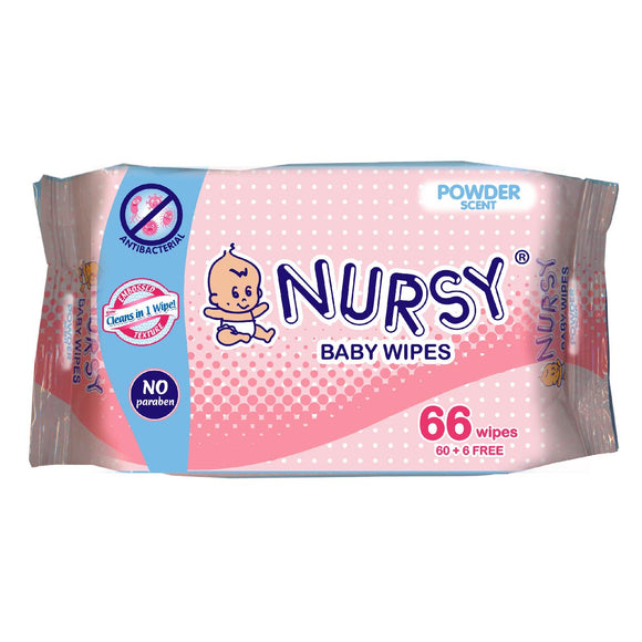 Nursy Baby Wipes Powder Scent 66s