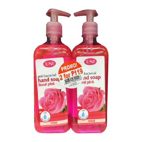 Uni Liquid Hand Soap Antibacterial Floral Pink 500ml 2 for P119