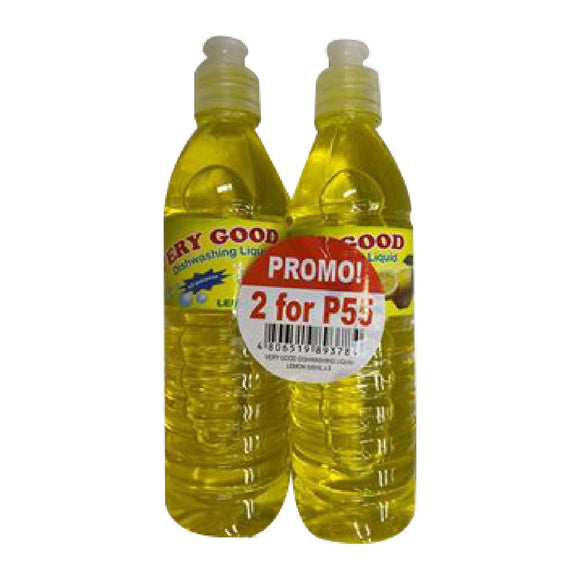 Very Good Dishwashing Liquid Lemon 2x500ml Twin Pack