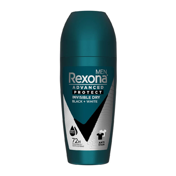 Rexona Men Deodorant Roll On Invisible Dry Black+White 45ml