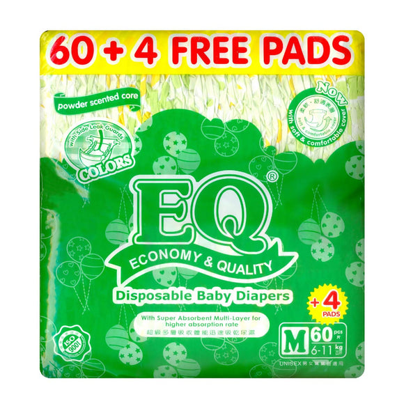EQ Colors Disposable Baby Diapers M 60s