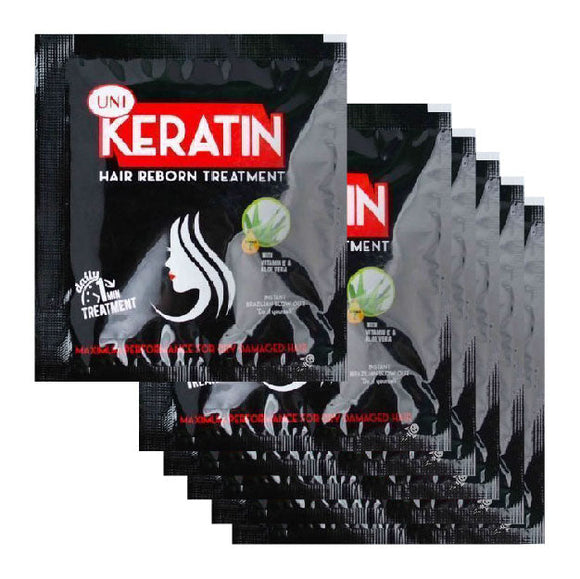 UNI Keratin Hair Reborn Treatment with Vit E and Aloe Vera 6x20g