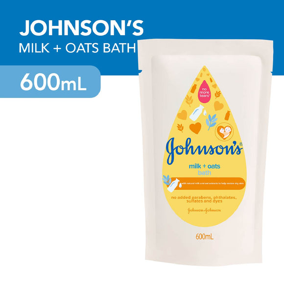 Johnsons Baby Bath Milk + Oats Refill 600ml
