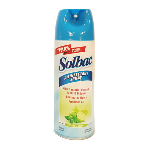 Solbac Disinfectant Spray Citrus & Greens 300g