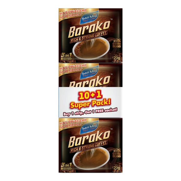 San Mig 3in1 Coffee Mix Barako Rich & Strong Coffee 10x20g