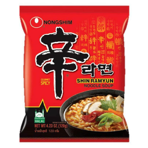 Nongshim Shin Ramyun Spicy Instant Noodle Soup Pouch 120g