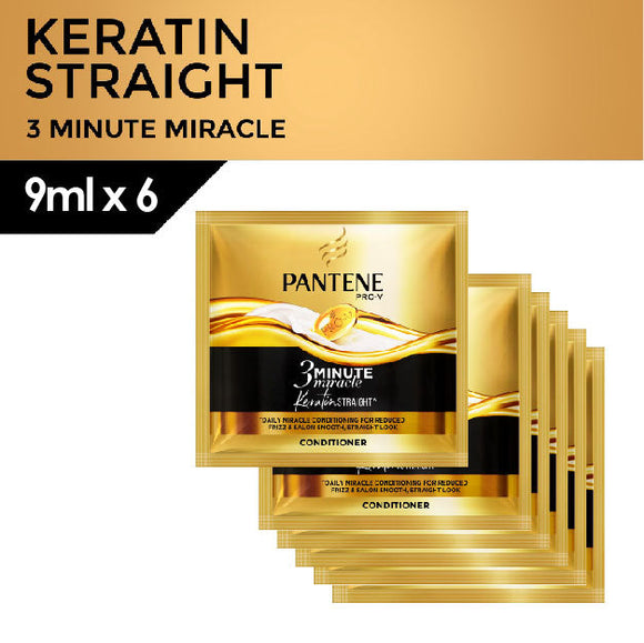 Pantene 3 Minute Miracle Conditioner Keratin Straight 6x9ml