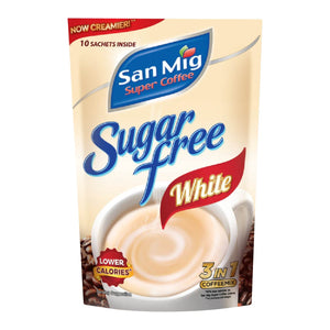 San Mig 3in1 Coffee Mix Sugar Free White 10x10g
