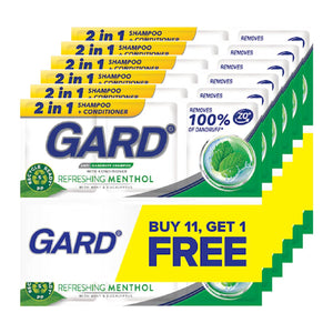 Gard Anti Dandruff Shampoo RefreshingMenthol 12ml Buy11 Get1 Free