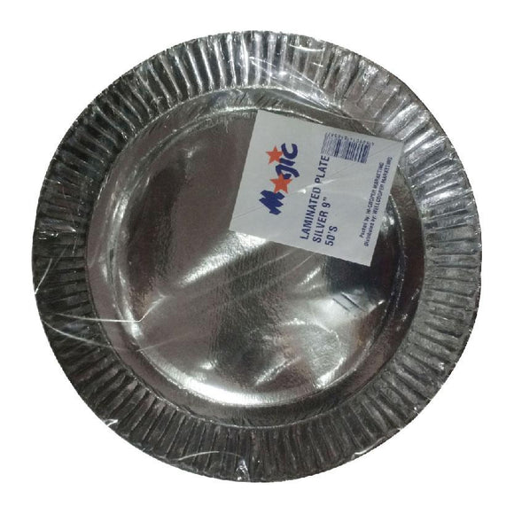 Magic Disposable Paper Plate Silver 9 inches 50s