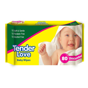 Tender Love Baby Wipes Unscented 80s