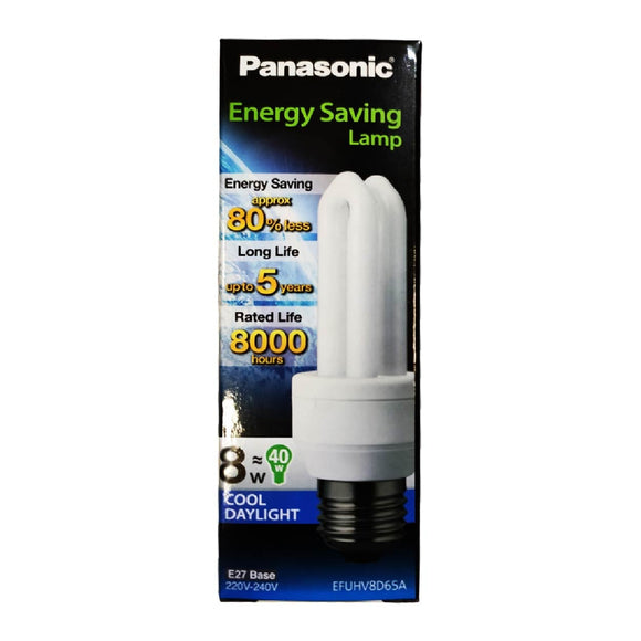 Panasonic CFL Bulb Energy Saving Lamp Cool Daylight 2u 8 watts