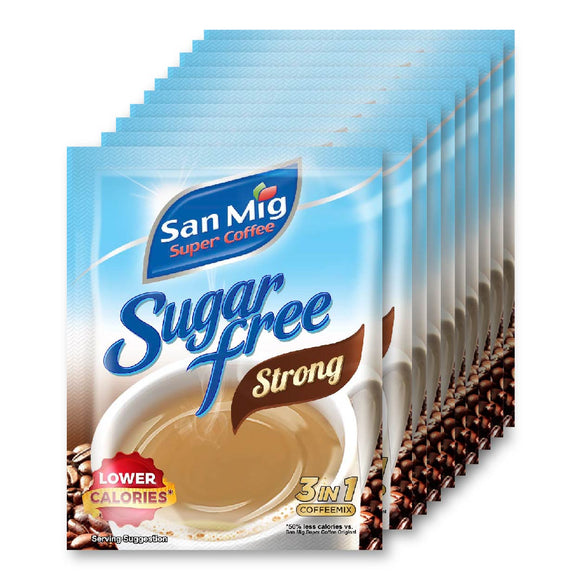 San Mig 3in1 Coffee Mix Sugar Free Strong 10x9g