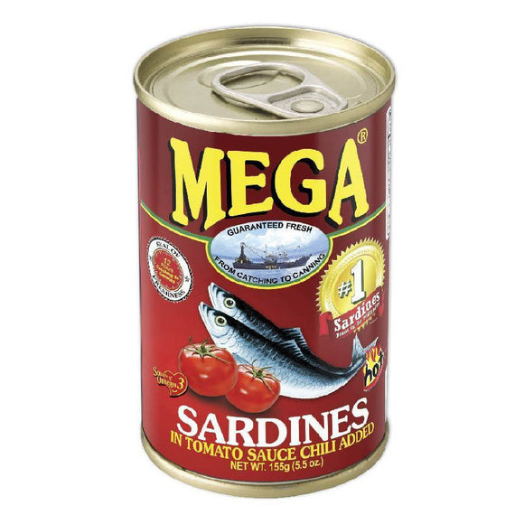 Mega Sardines in Tomato Sauce with Chili Easy Open 155g