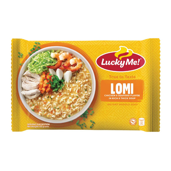 Lucky Me Instant Noodle Soup Lomi Chicken & Seafood 65g