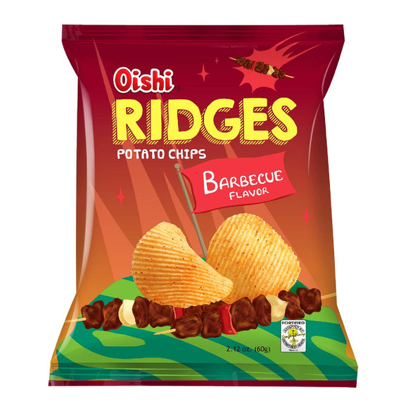 Oishi Ridges Potato Chips Barbeque 60g