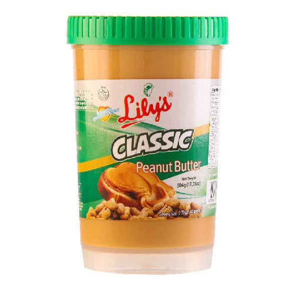 Lily's Classic Peanut Butter Spread Plastic Jar 504g
