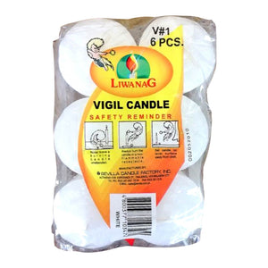 Liwanag Vigil Candle V#1 White 6s