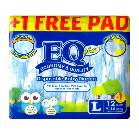 EQ Plus Disposable Diapers L 12s