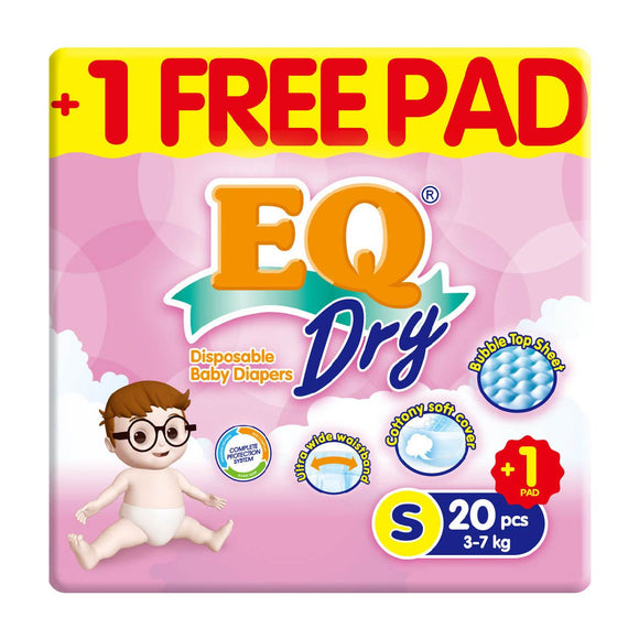 EQ Dry Disposable Baby Diapers S 20s