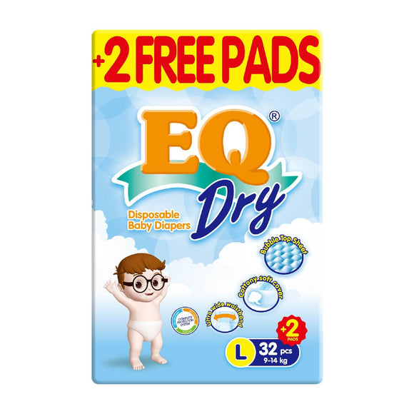 EQ Dry Disposable Baby Diapers L 32s