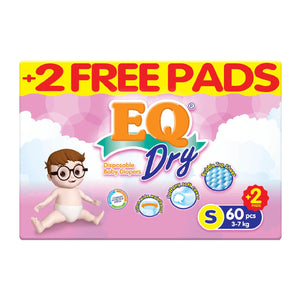 EQ Dry Disposable Baby Diapers S 60s