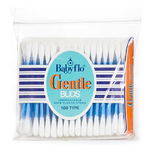 Babyflo Gentle Cotton Buds Plastic Blue 108 tips