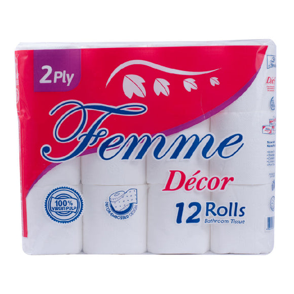 Femme Bathroom Tissue 2 Ply 300 sheets 12 Rolls
