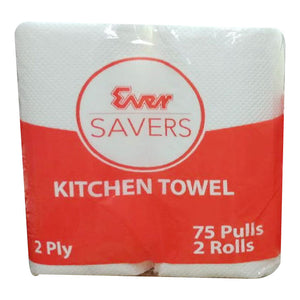 Ever Savers Kitchen Towel 75 Pulls 2 Rolls